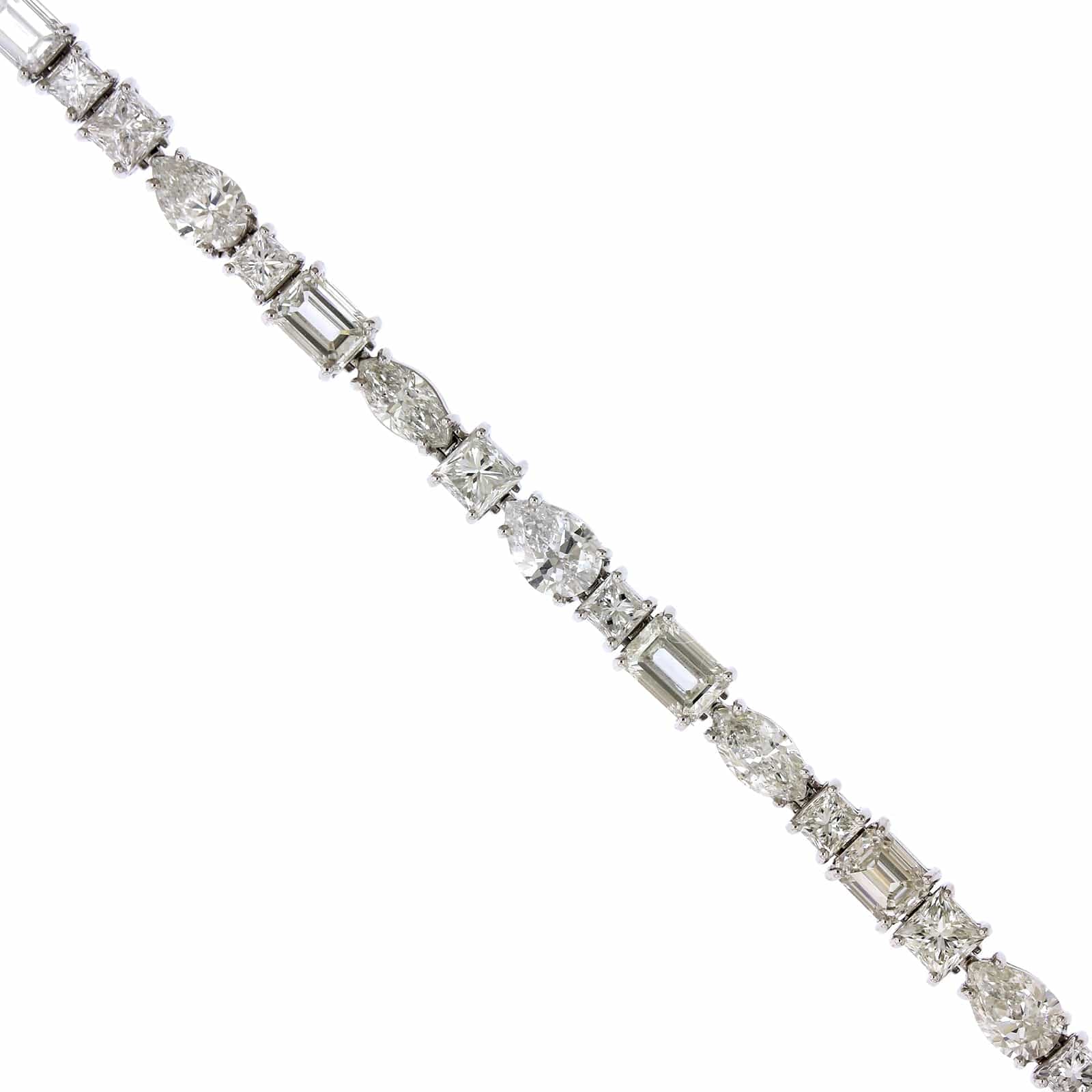 18K White Gold Multi Shape Diamond Bracelet