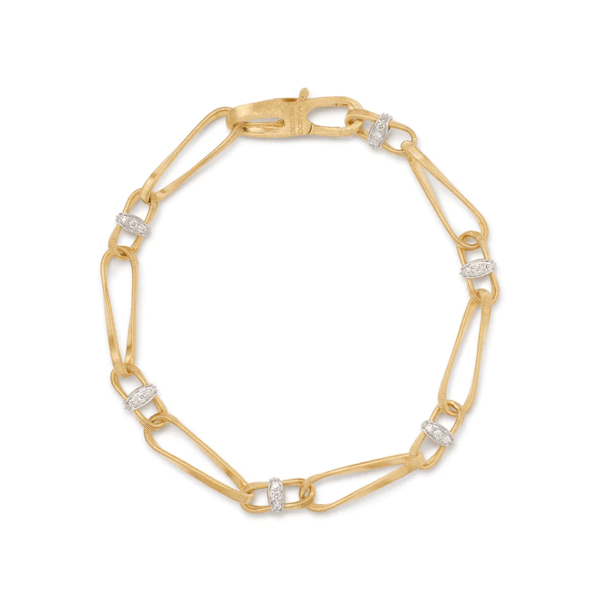 Marco Bicego Marrakech Onde 18K Yellow Gold Diamond Twist Bracelet