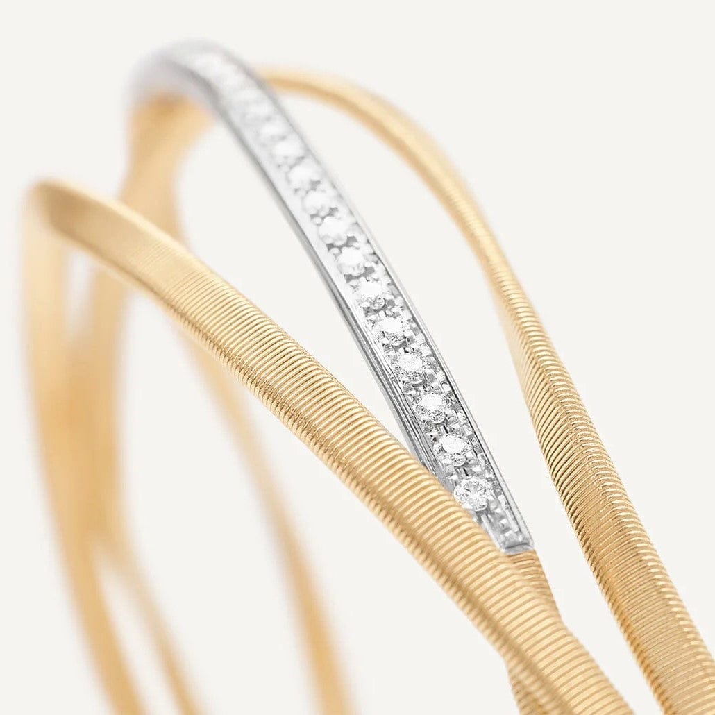 Marco Bicego 18K Yellow & White Gold Marrakech Triple Coil Diamond Bracelet