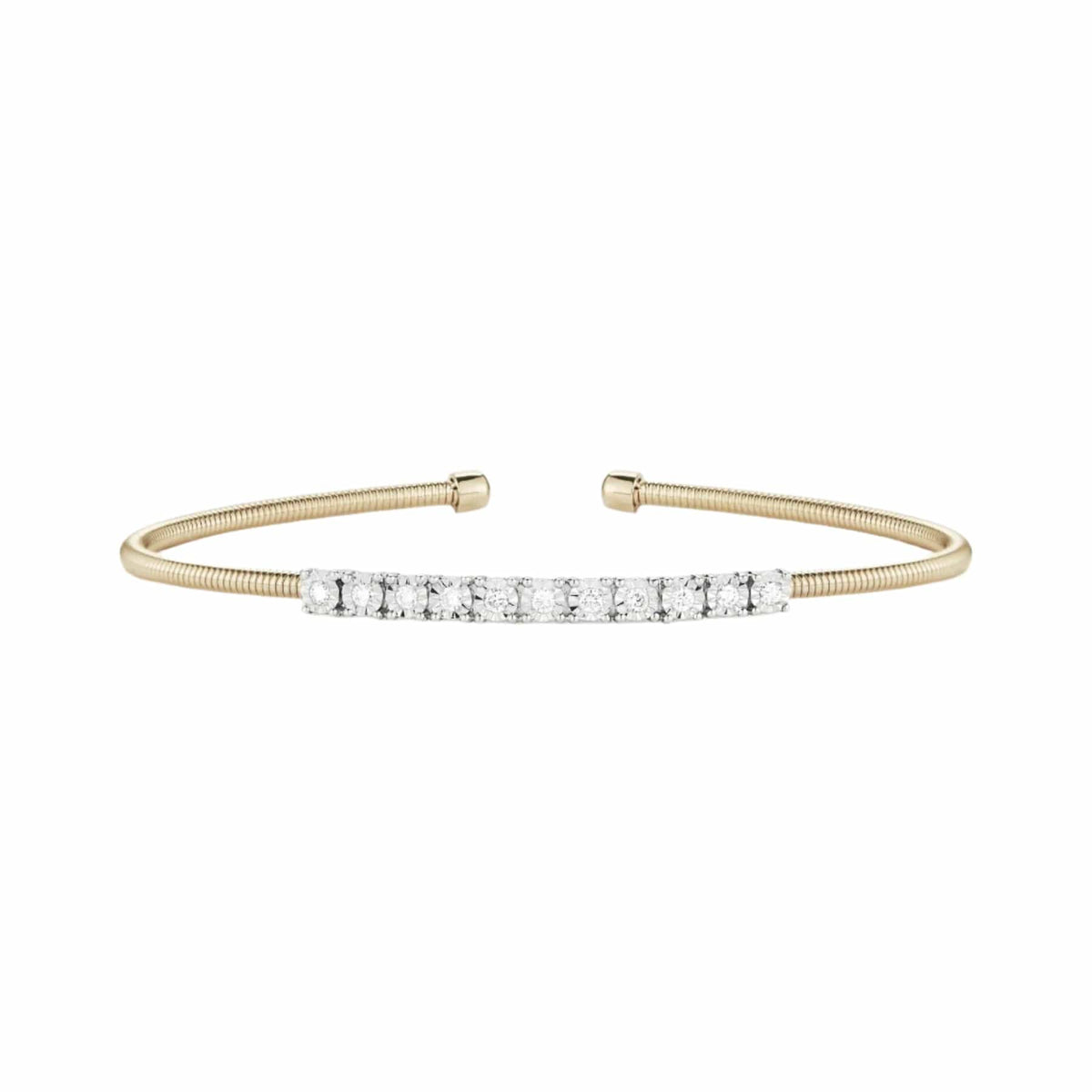 14K Yellow Gold Diamond Ava Bea Flexi Cuff Bracelet