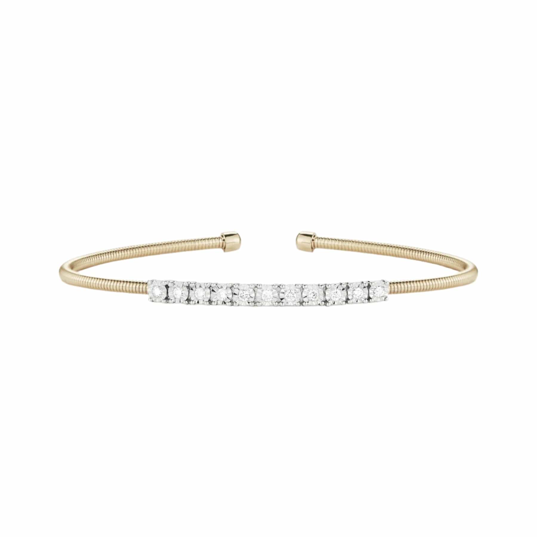 14K Yellow Gold Diamond Ava Bea Flexi Cuff Bracelet