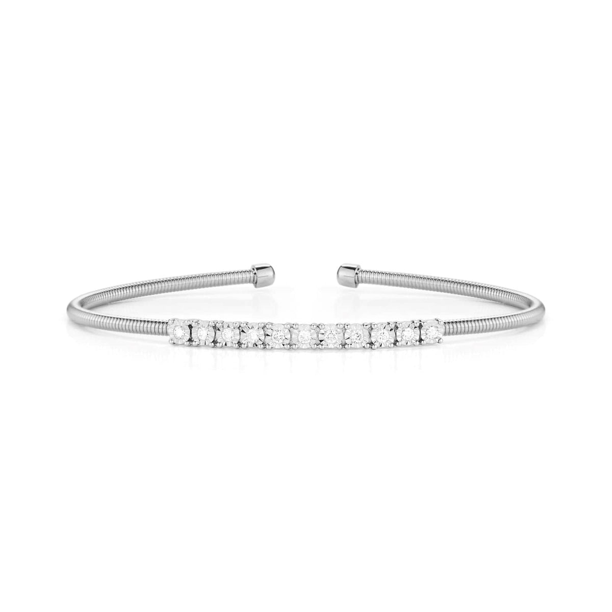 14K White Gold Ava Bea Flexi Diamond Cuff Bracelet