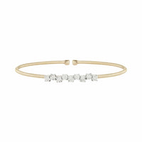 14K Yellow Gold Diamond Ava Bea Zig Zag Flexi Cuff Bracelet