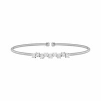 14K White Gold Diamond Ava Bea Zig Zag Flexi Cuff Bracelet