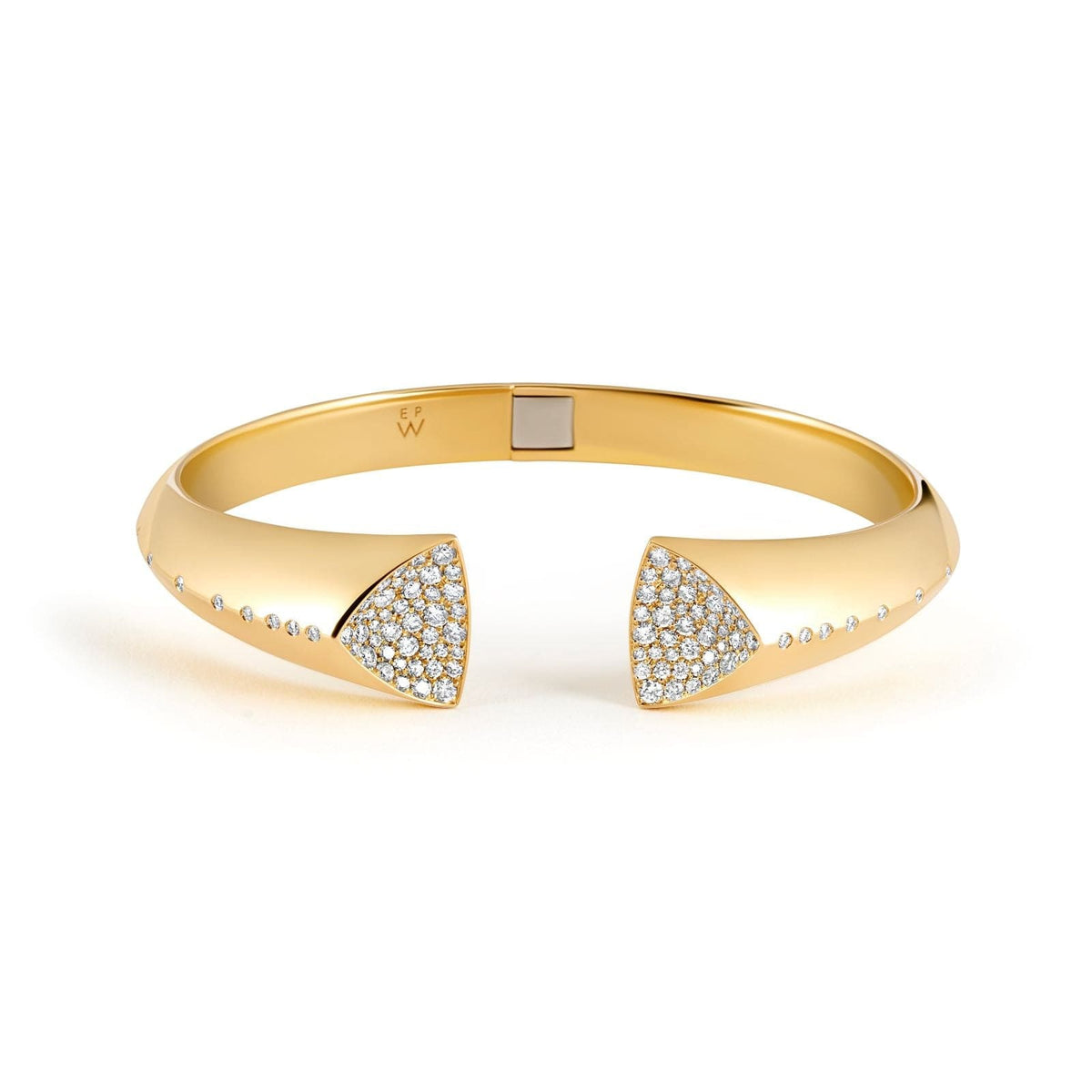 18K Yellow Gold Geode Diamond Cuff Bracelet