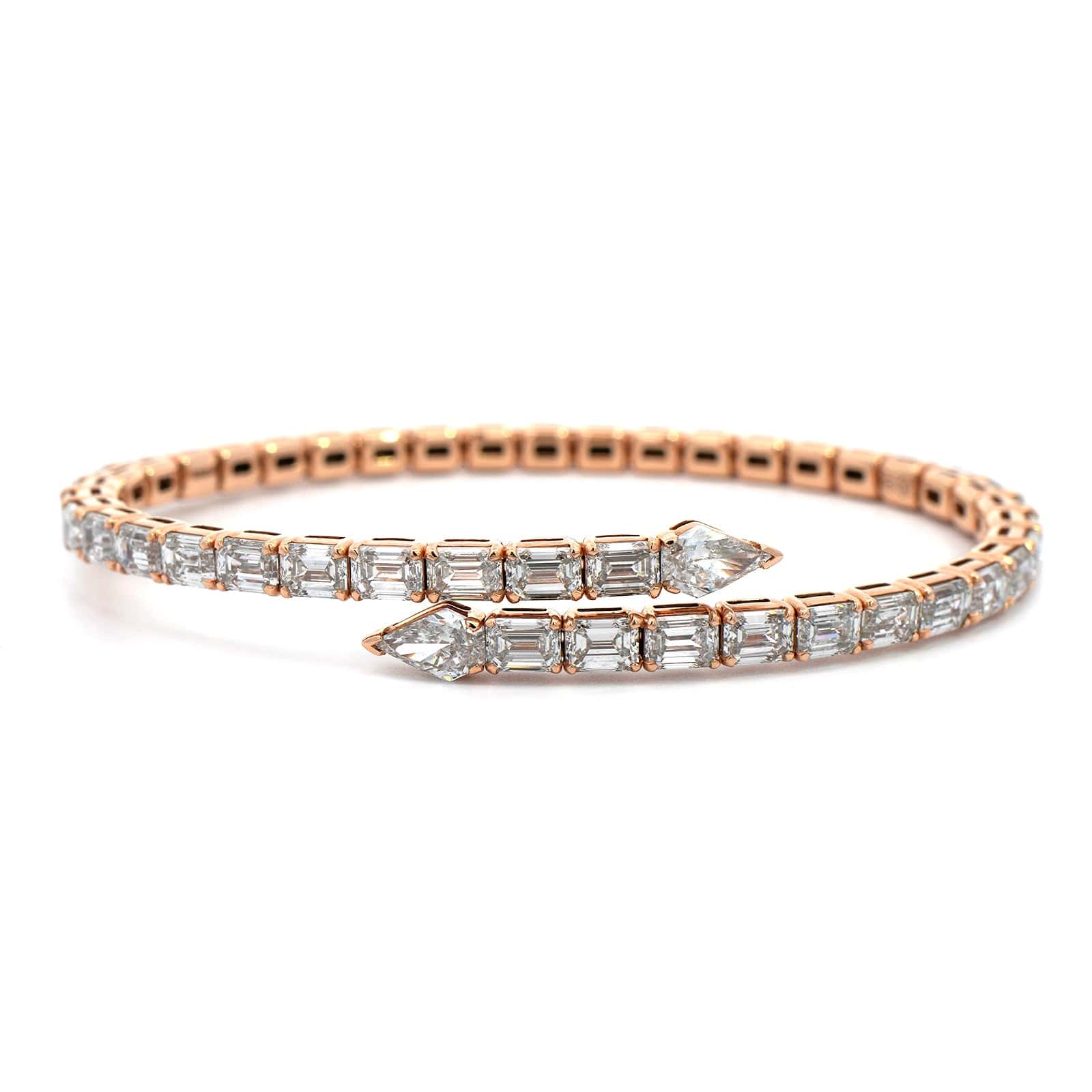 Etho Maria 18K Rose Gold Diamond Bypass Flexible Bracelet