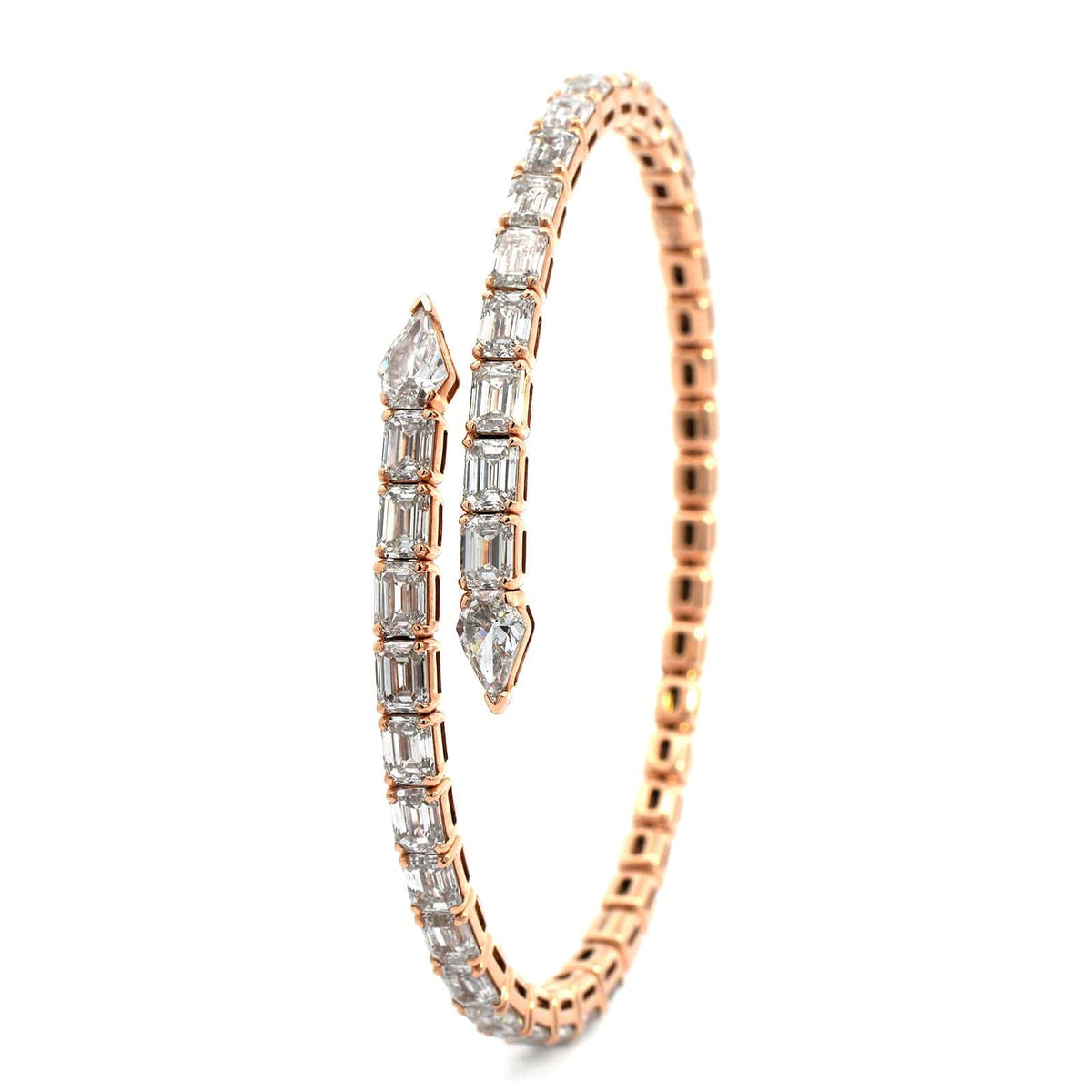 Etho Maria 18K Rose Gold Diamond Bypass Flexible Bracelet