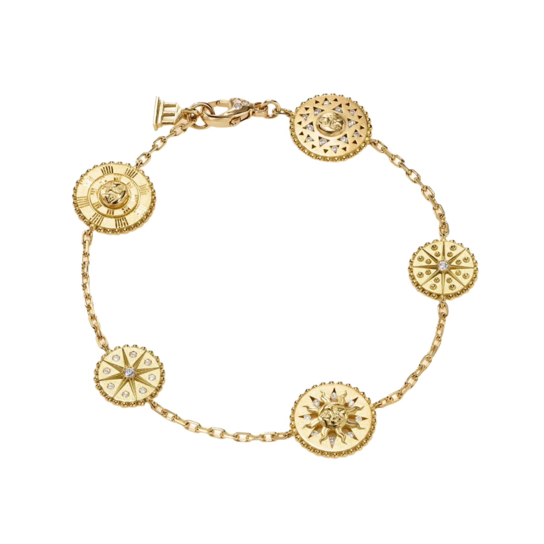 Temple St. Clair 18K Yellow Gold Diamond Accented Orbit Bracelet