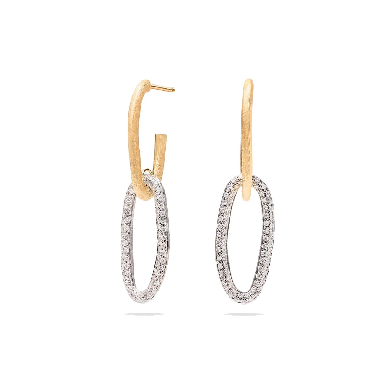 Marco Bicego Jaipur 18K Yellow Gold Diamond Link Drop Earrings