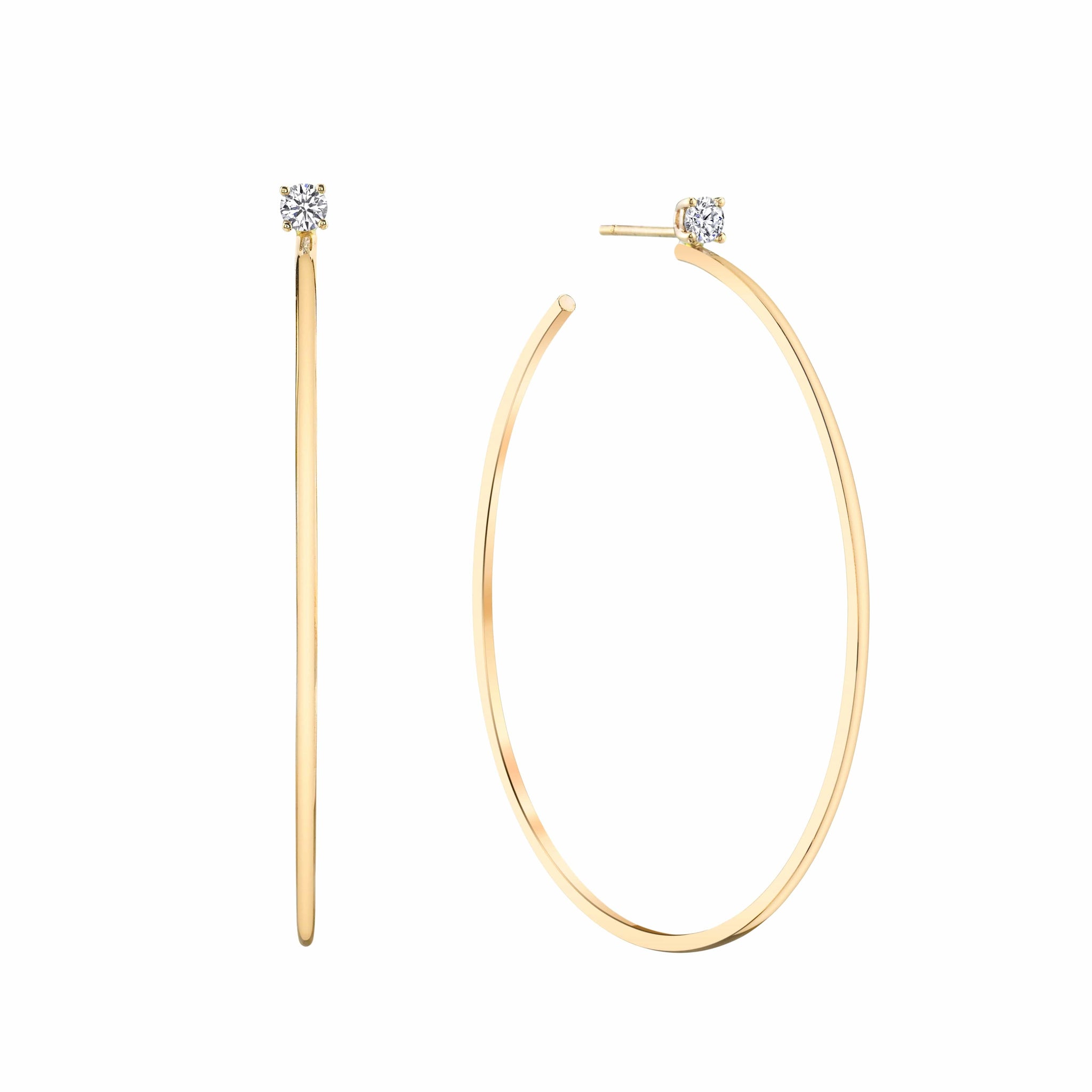 Long Zipper Diamond Earrings Yellow Gold at Anita Ko