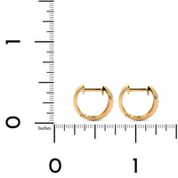 18K Yellow Gold Diamond Small Huggie Earrings