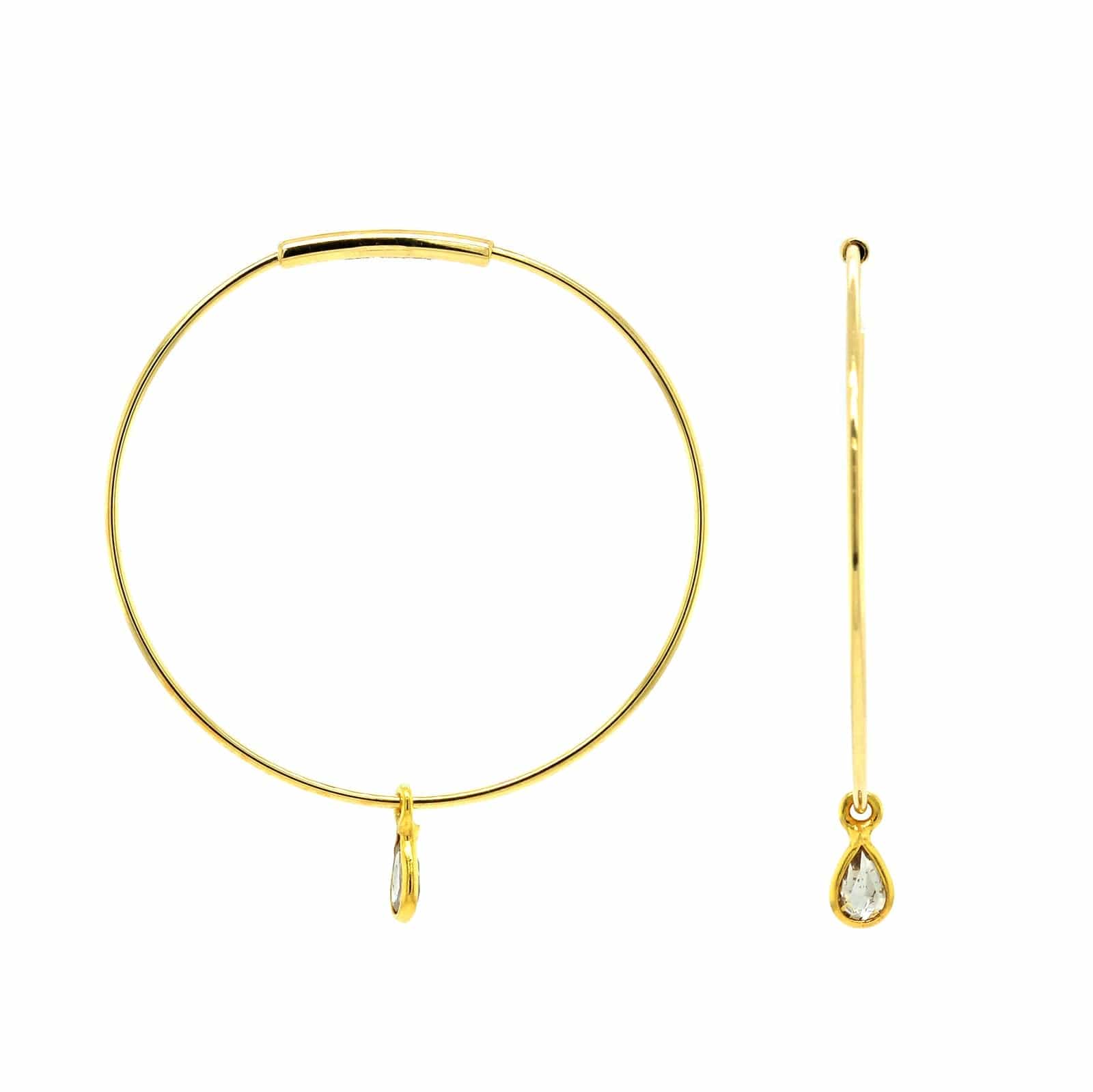 14K Yellow Gold Cognac Diamond Hoop Earrings