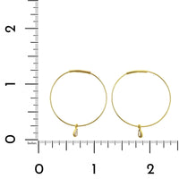 14K Yellow Gold Cognac Diamond Hoop Earrings