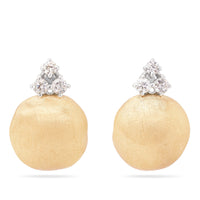 Marco Bicego Africa 18K Yellow Gold Bead and Diamond Stud Earrings