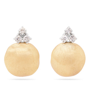 Marco Bicego Africa 18K Yellow Gold Bead and Diamond Stud Earrings