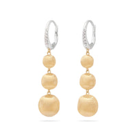 Marco Bicego Africa 18K Yellow Gold Multi Bead and Diamond Drop Earrings