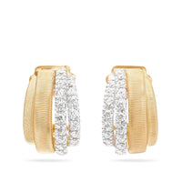 Marco Bicego Masai 18K Yellow Gold Diamond Huggie Earrings