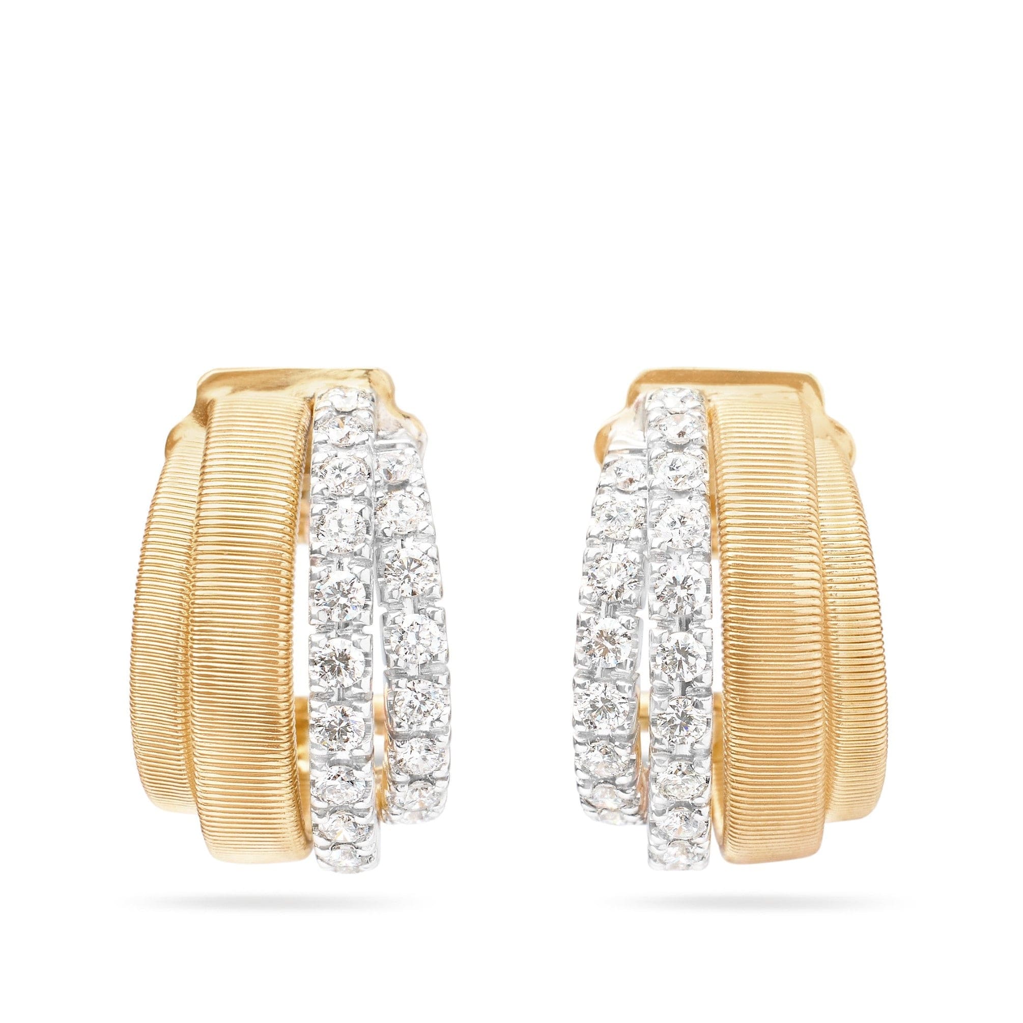 Marco Bicego Masai 18K Yellow Gold Diamond Huggie Earrings