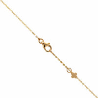 14K Yellow Gold Diamond Clover Station Necklace