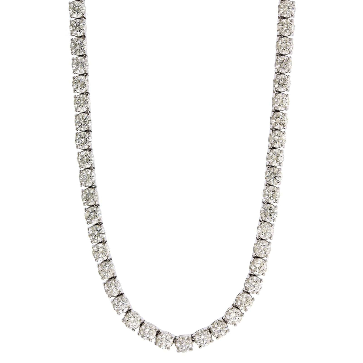 18K White Gold Diamond Tennis Necklace