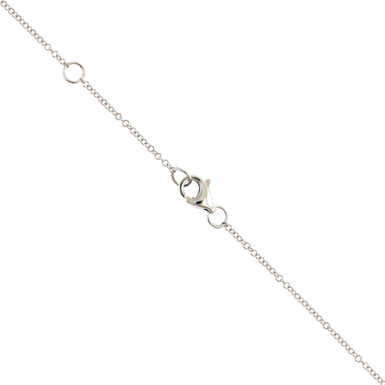 14K White Gold Pave Diamond Pear Necklace