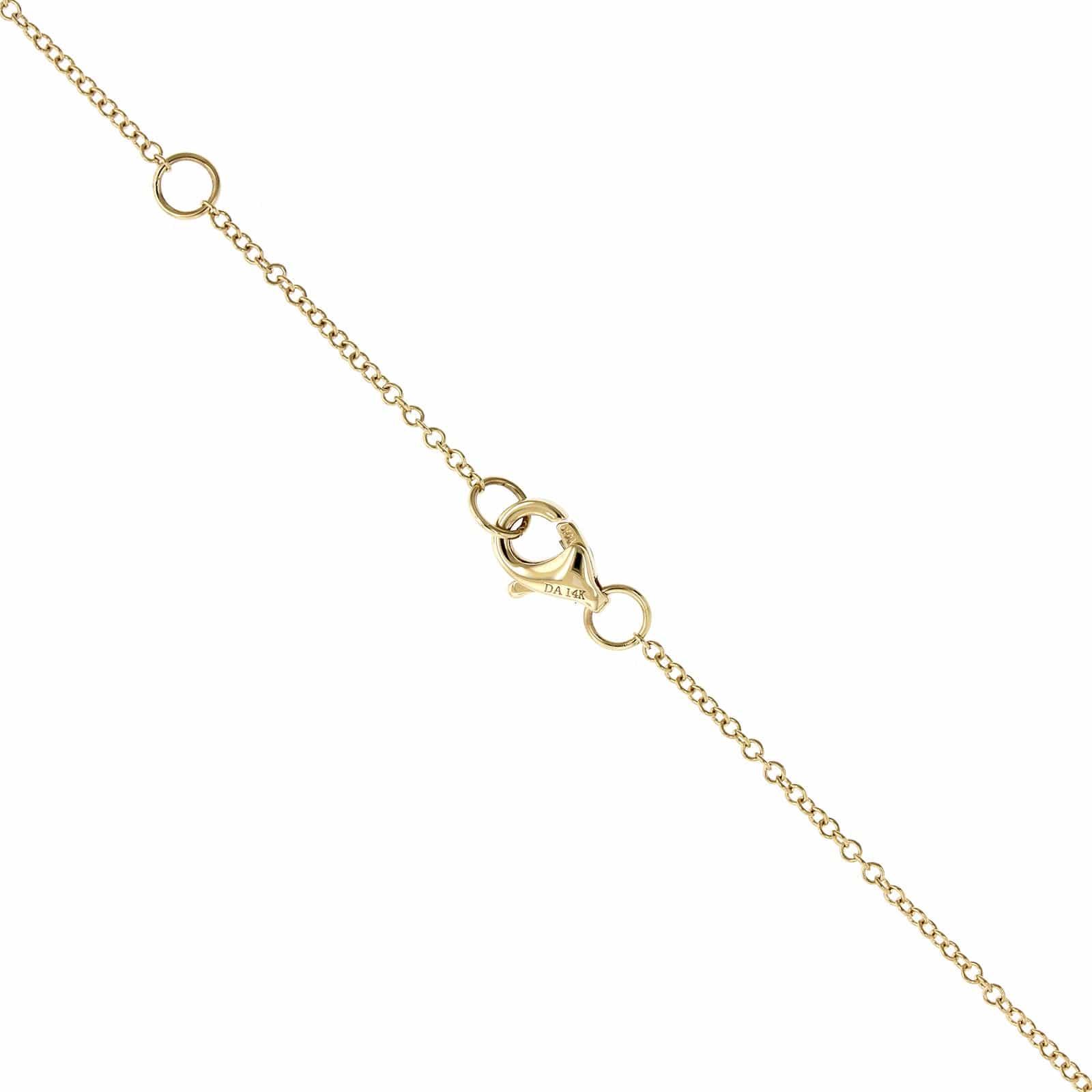 14K Yellow Gold Open Pave Diamond Heart Necklace