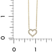 14K Yellow Gold Open Pave Diamond Heart Necklace