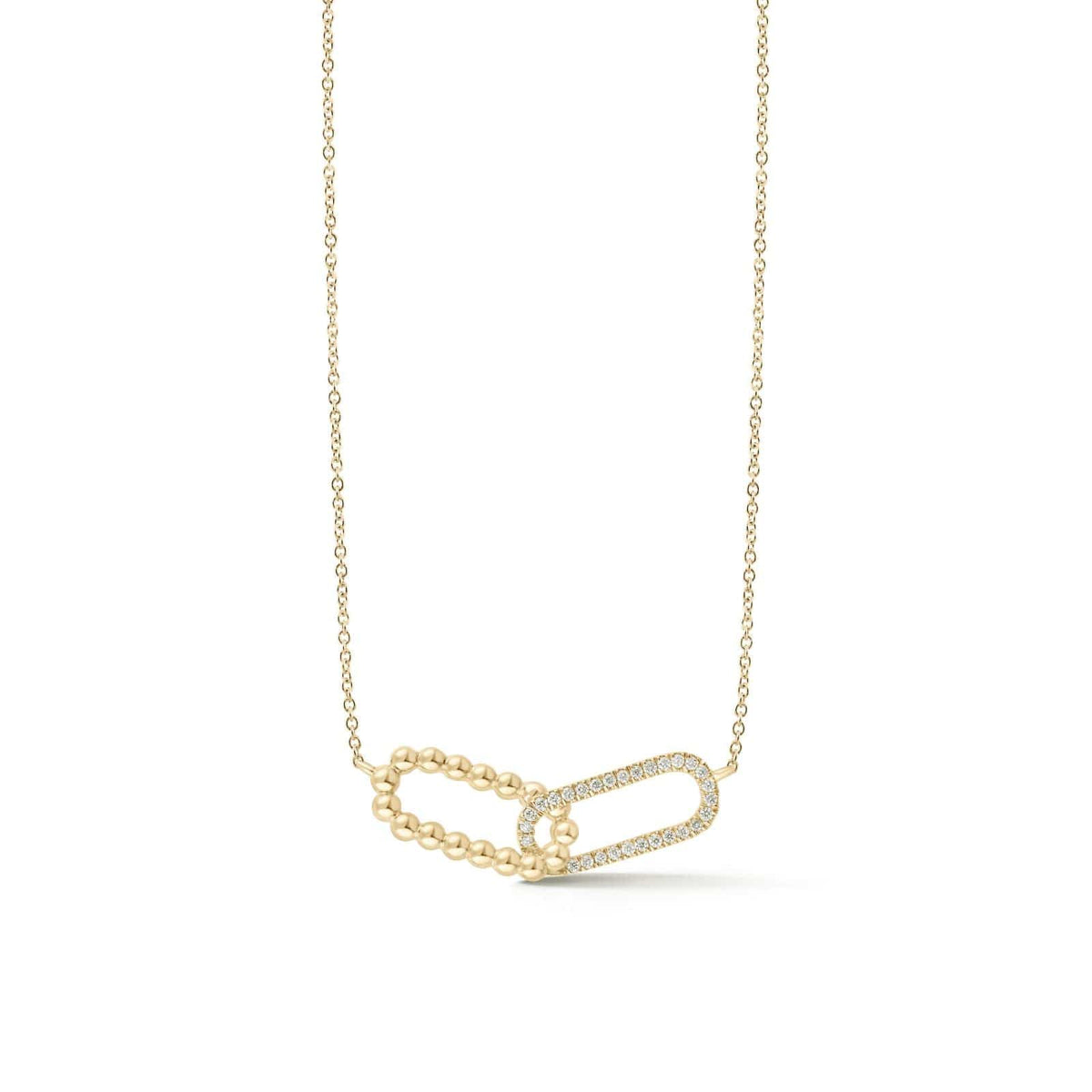 14K Yellow Gold Poppy Rae Interlocking Diamond Link Necklace