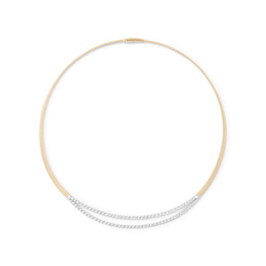 Marco Bicego 18K Yellow & White Gold Double Row Masai Diamond Coil Collar Necklace