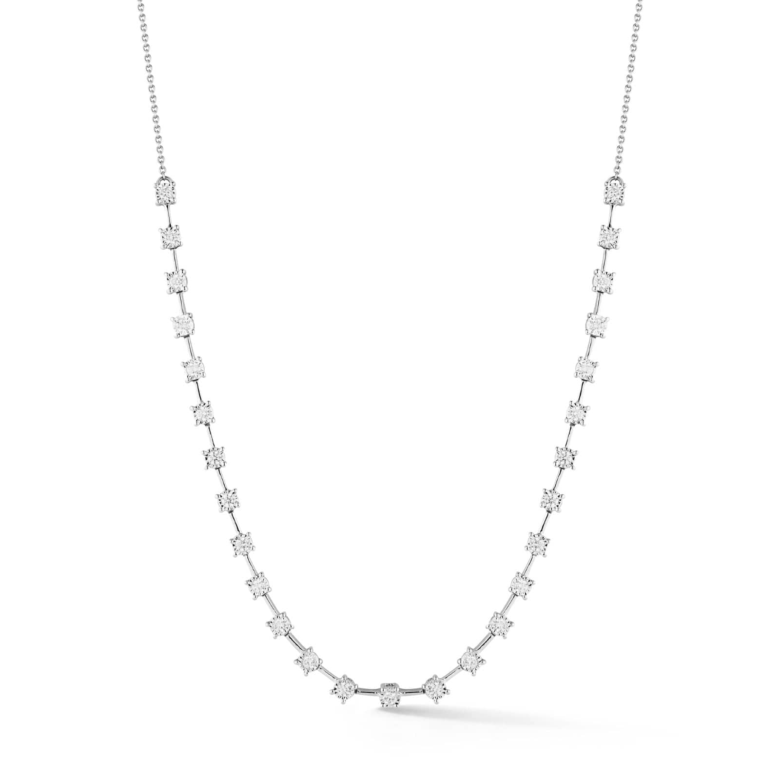 14K White Gold Ava Bea Interval Diamond Tennis Necklace