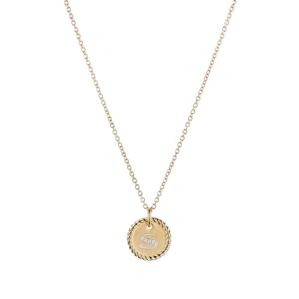 "S" Pendant with Diamonds in Gold on Chain