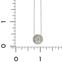 14K White Gold Double Diamond Halo Pendant