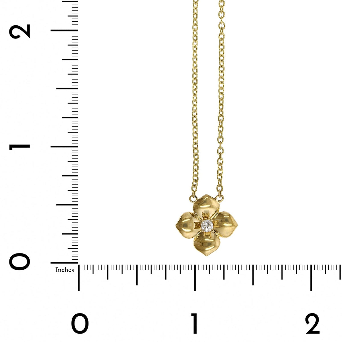 Penny Preville 18K Yellow Gold Flower Diamond Pendant