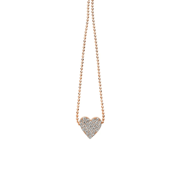 Cadar 18K Rose Gold Pave Diamond Heart Pendant