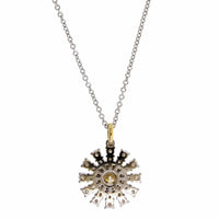 18K Two-Tone Diamond Starburst Pendant