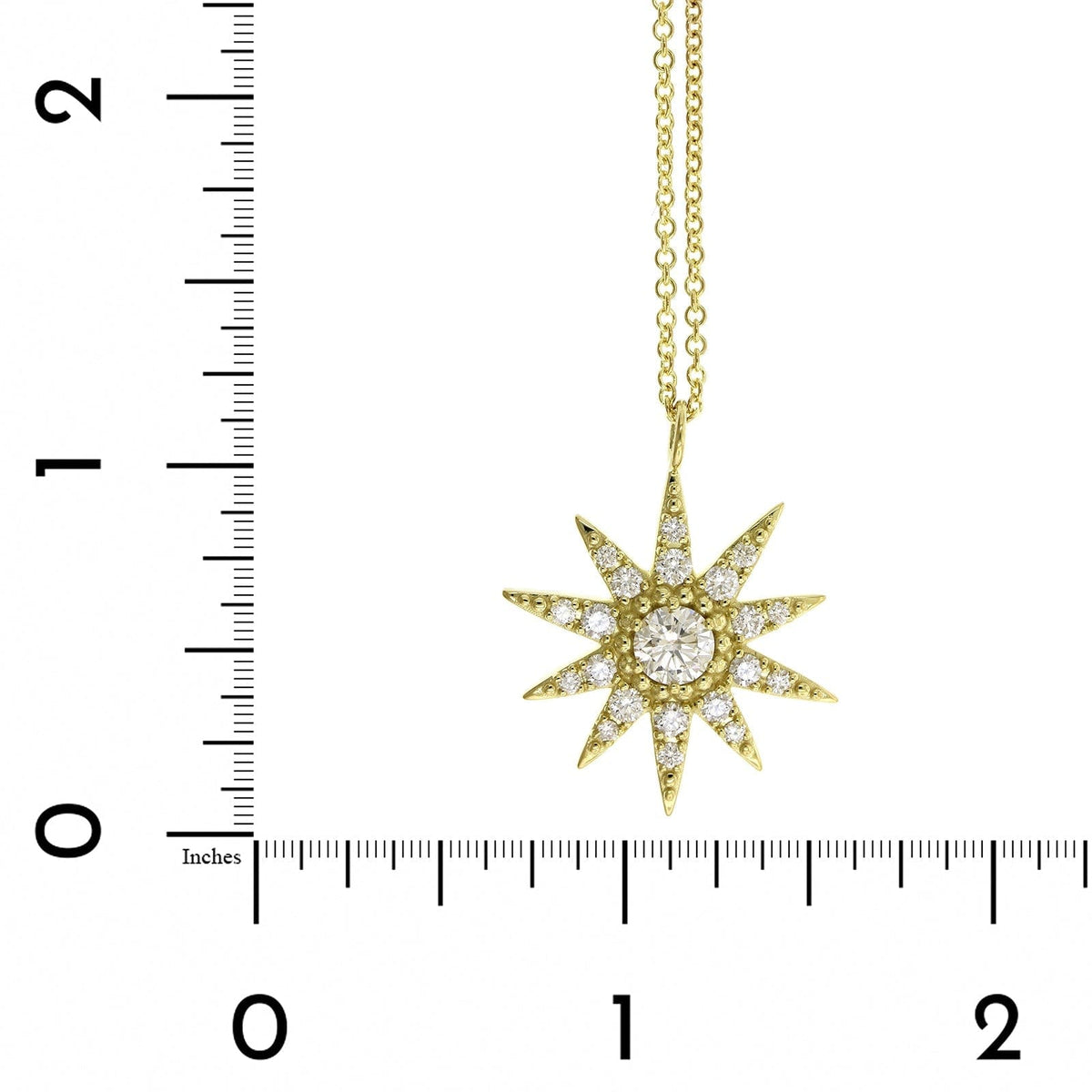 18K Yellow Gold Diamond Star Pendant