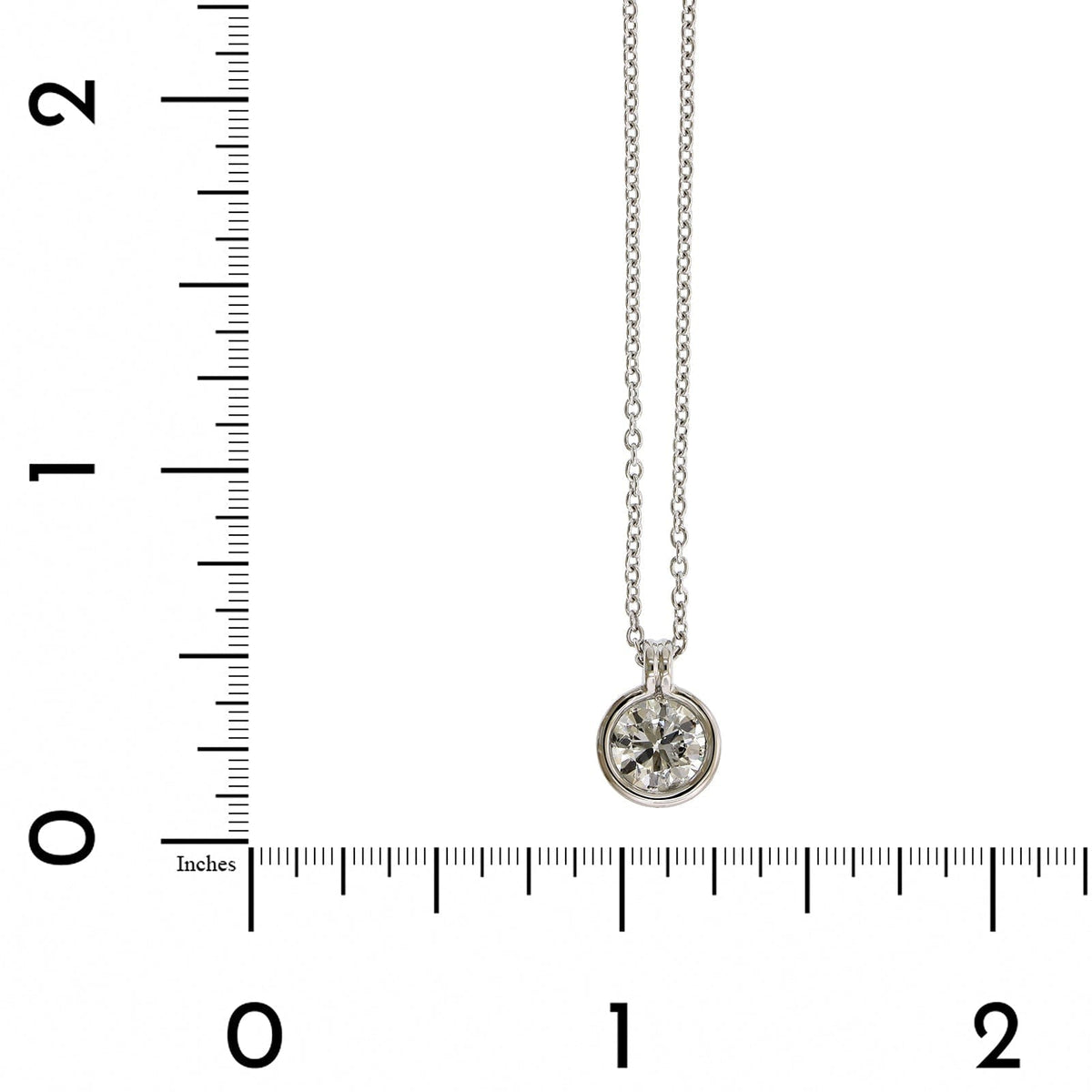 Platinum Bezel Set Diamond Pendant