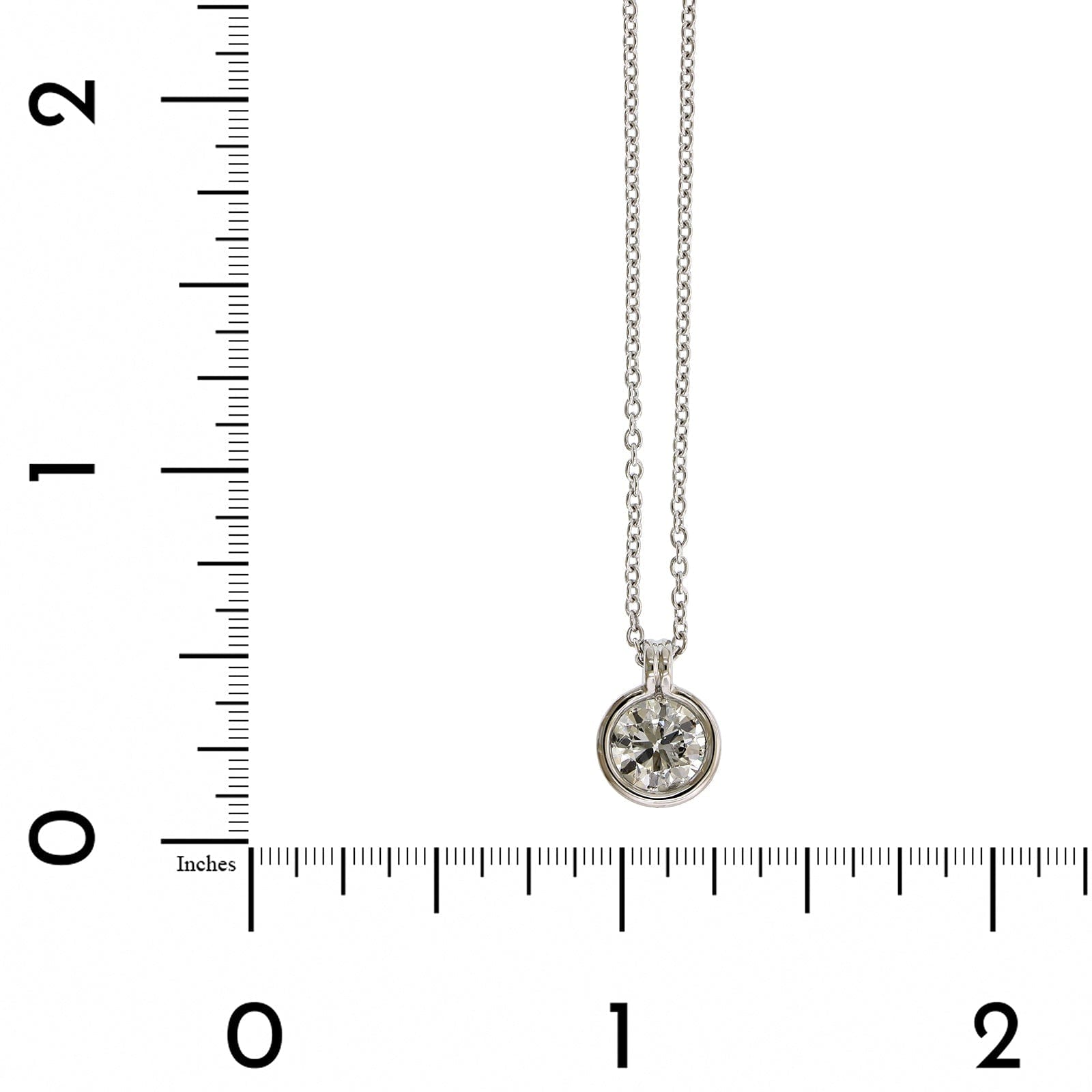 Platinum Bezel Set Diamond Pendant