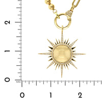 Sorellina 18K Yellow Gold Sun Pendant with Beaded Paperclip Chain