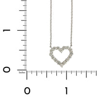 18K White Gold Diamond Heart Necklace