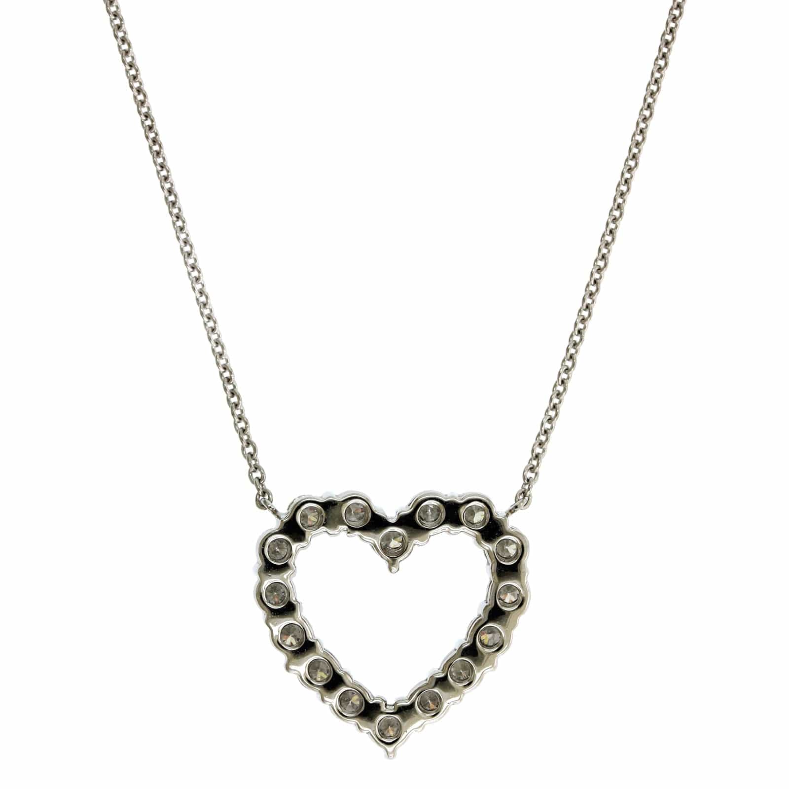 Platinum Diamond Heart Necklace