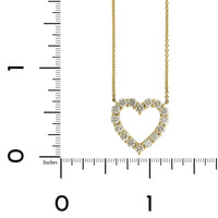 18K Yellow Gold Diamond Heart Necklace