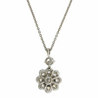 Platinum Diamond Cluster Necklace