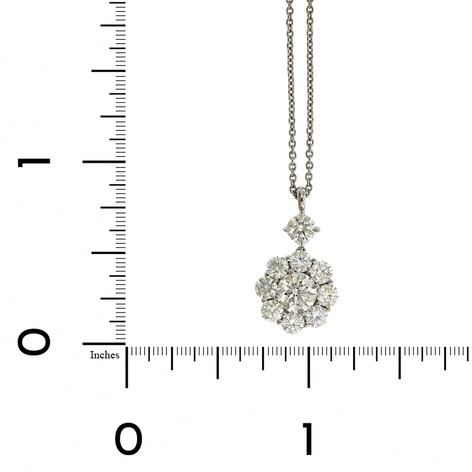 Platinum Diamond Cluster Necklace