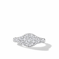 Petite Pavé Pinky Ring in 18K White Gold with Diamonds