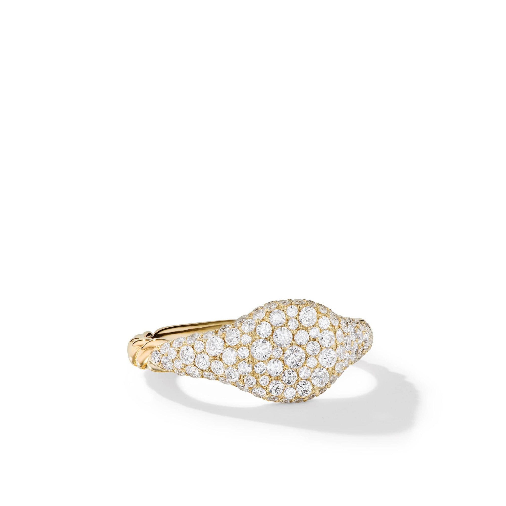 Petite Pavé Pinky Ring in 18K Yellow Gold with Diamonds