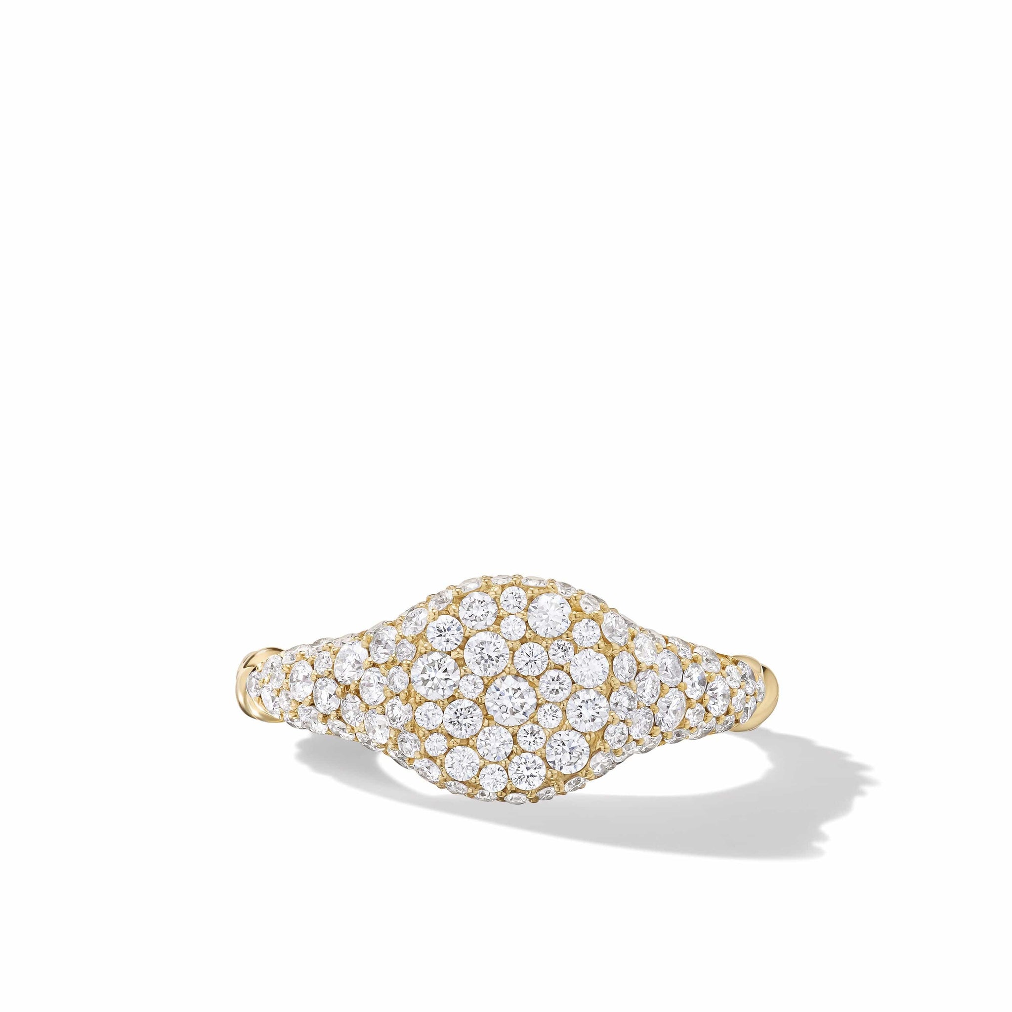 Petite Pavé Pinky Ring in 18K Yellow Gold with Diamonds