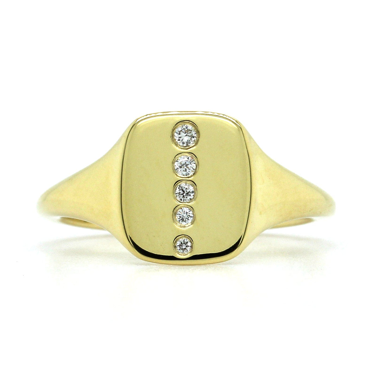 18K Yellow Gold Pinky Diamond Ring