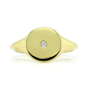 18K Yellow Gold Pinky Diamond Ring