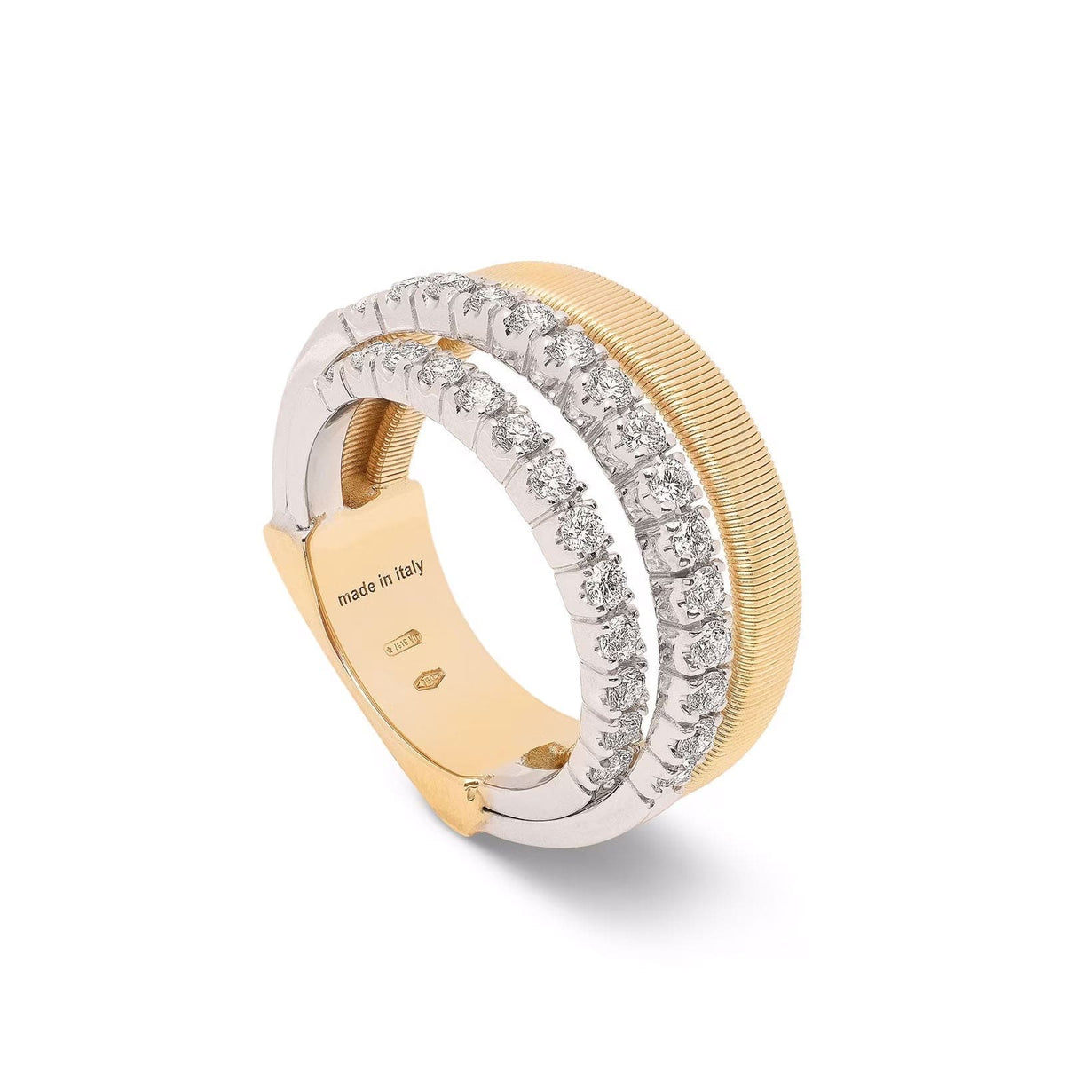 Marco Bicego Masai 18K Yellow Gold Double Row Diamond Ring